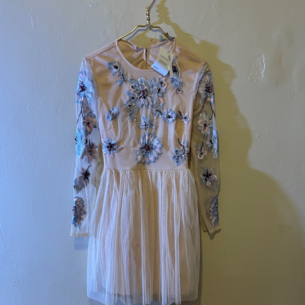 ASOS Elegant Floral Dress - Pink and Blue